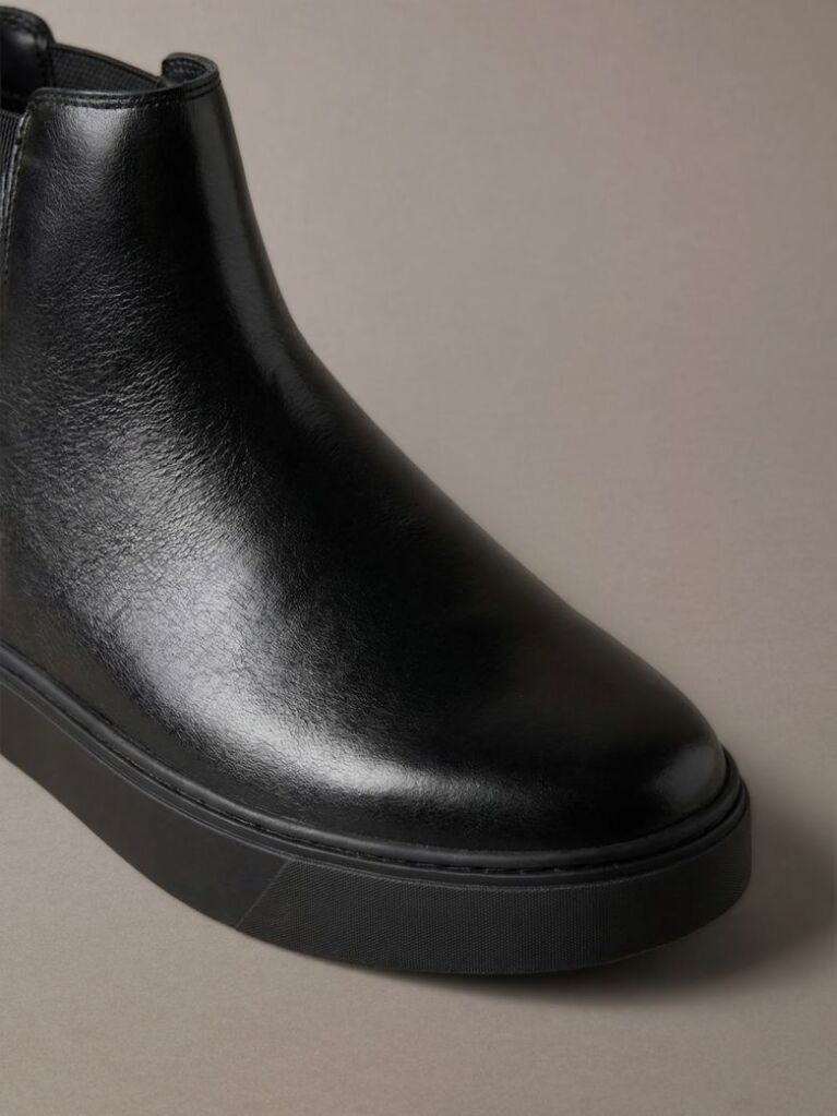 Μαύρο Δερμάτινα Μποτάκια Chelsea Με Υβριδική Σόλα Cupsole  Άνδρας