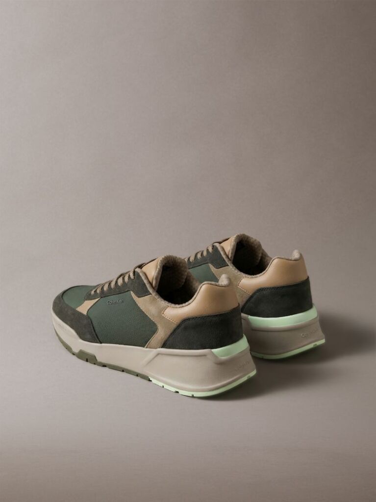 Πράσινο Δερμάτινα Chunky Dad Sneakers  Άνδρας