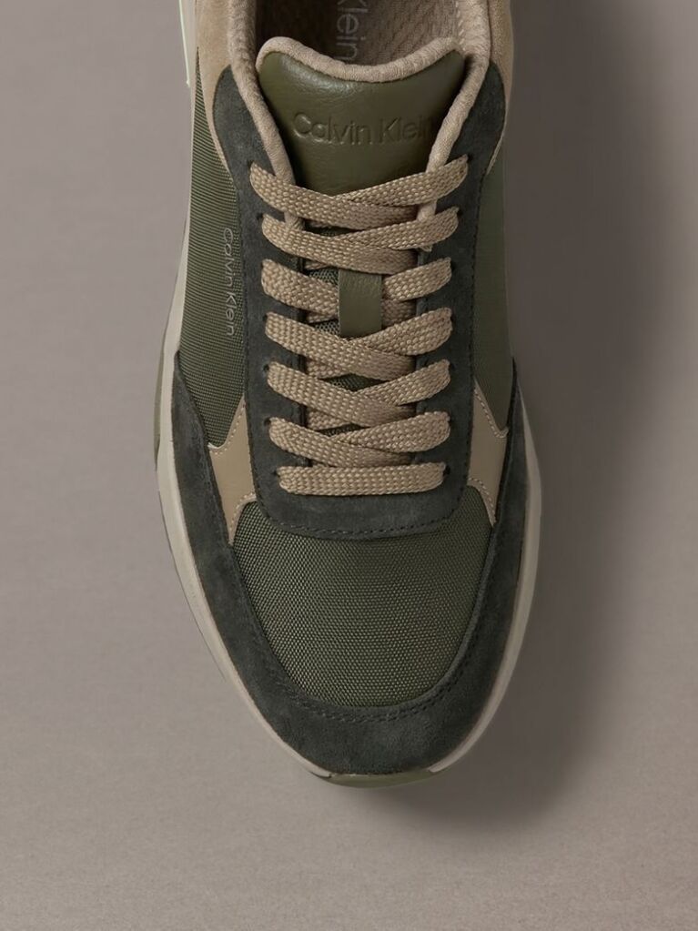 Πράσινο Δερμάτινα Chunky Dad Sneakers  Άνδρας