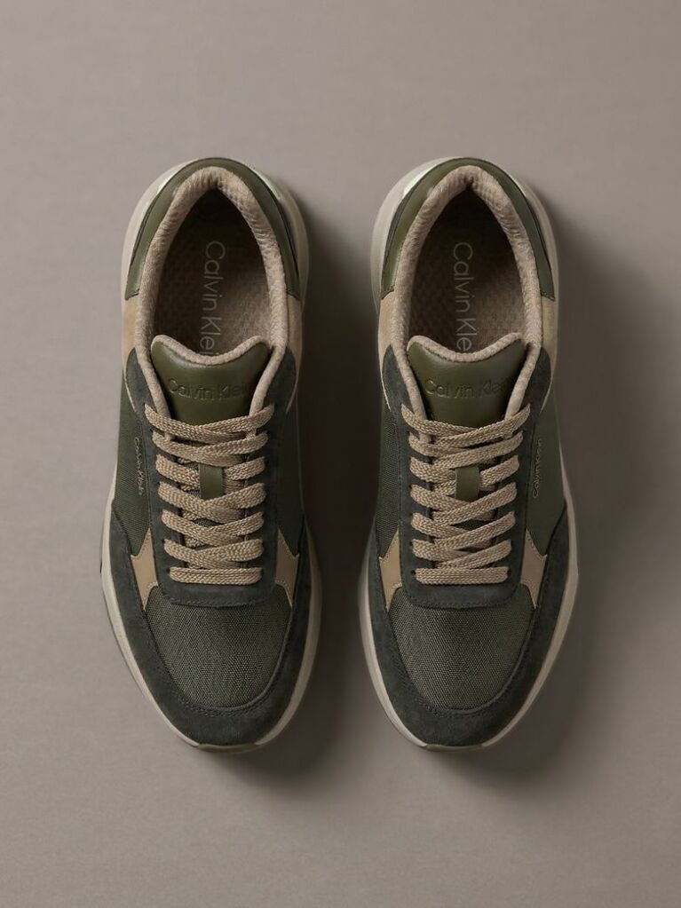 Πράσινο Δερμάτινα Chunky Dad Sneakers  Άνδρας