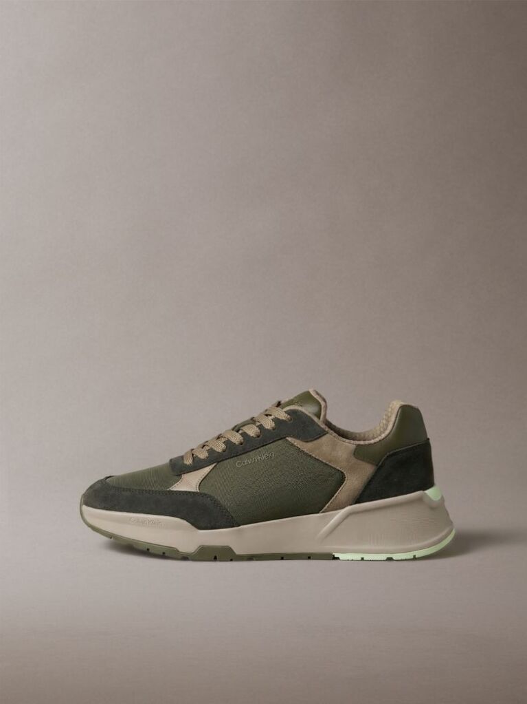 Πράσινο Δερμάτινα Chunky Dad Sneakers  Άνδρας