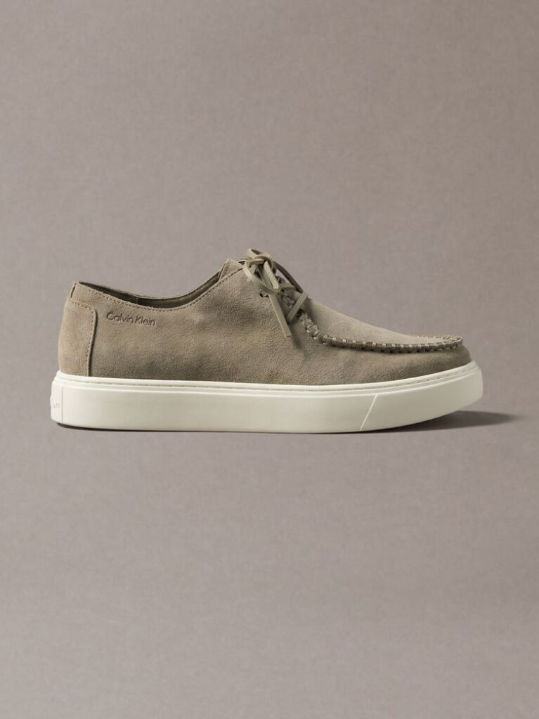 Beige Suede Hybrid Derby Shoes  Men