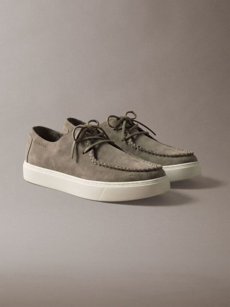 Beige Suede Hybrid Derby Shoes  Men