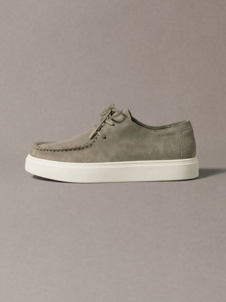 Beige Suede Hybrid Derby Shoes  Men