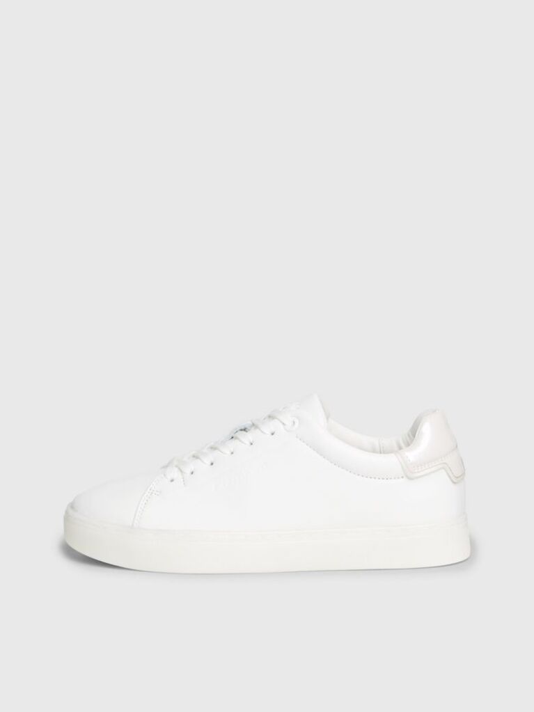 White Cupsole Lace Up Sneakers  Women
