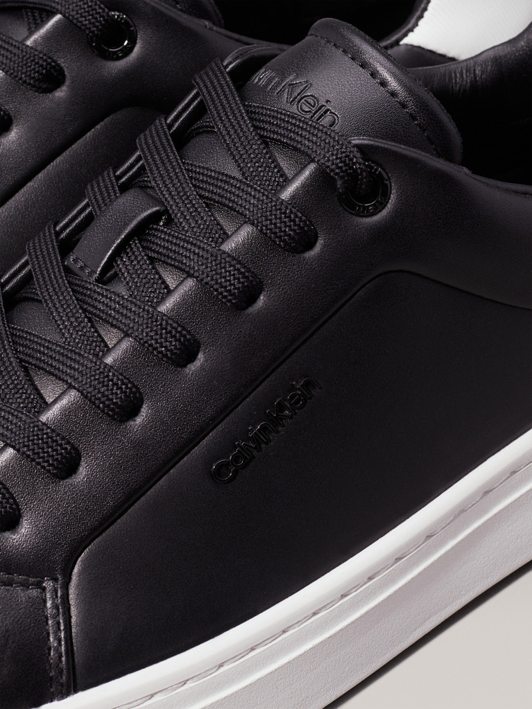 Black Leather Trainers  Women