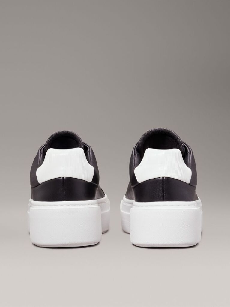 Μαύρο Δερμάτινα Sneakers Με Πλατφόρμα  Γυναίκα