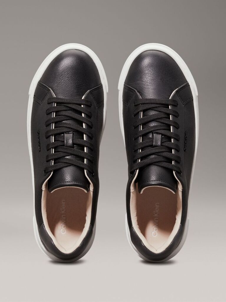 Μαύρο Δερμάτινα Sneakers  Γυναίκα