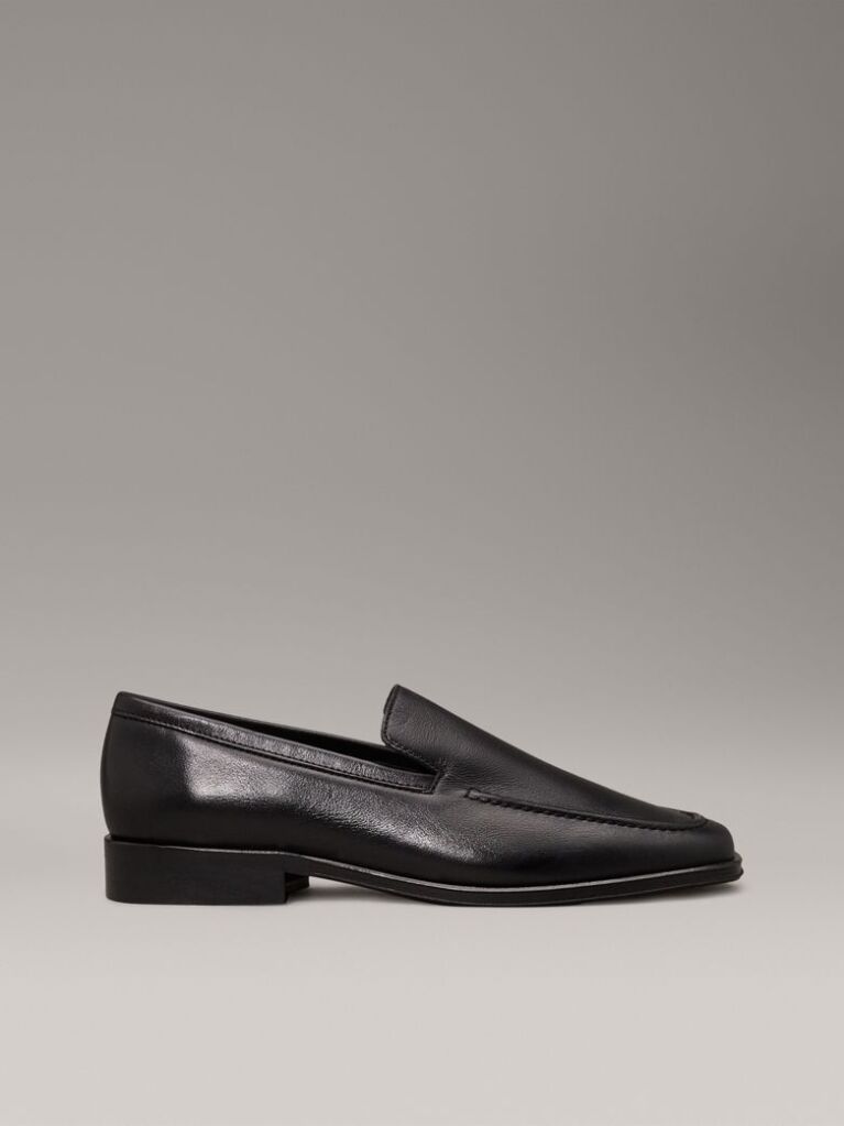 Μαύρο Δερμάτινα Τετράγωνα Loafers  Γυναίκα