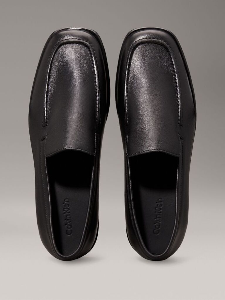 Μαύρο Δερμάτινα Τετράγωνα Loafers  Γυναίκα