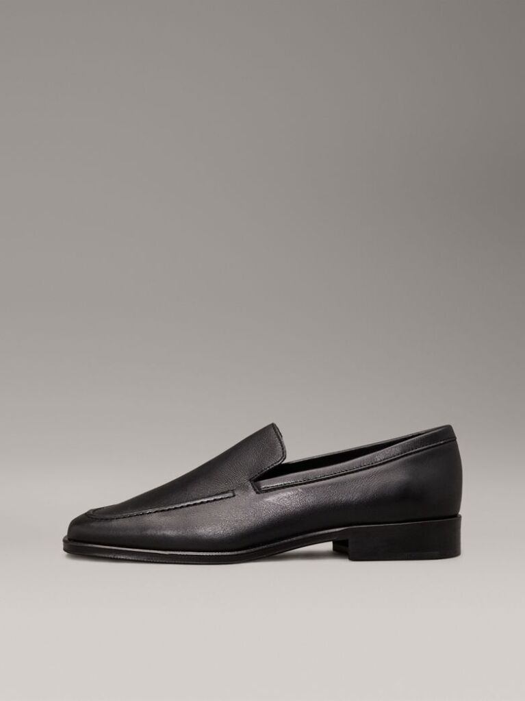 Μαύρο Δερμάτινα Τετράγωνα Loafers  Γυναίκα