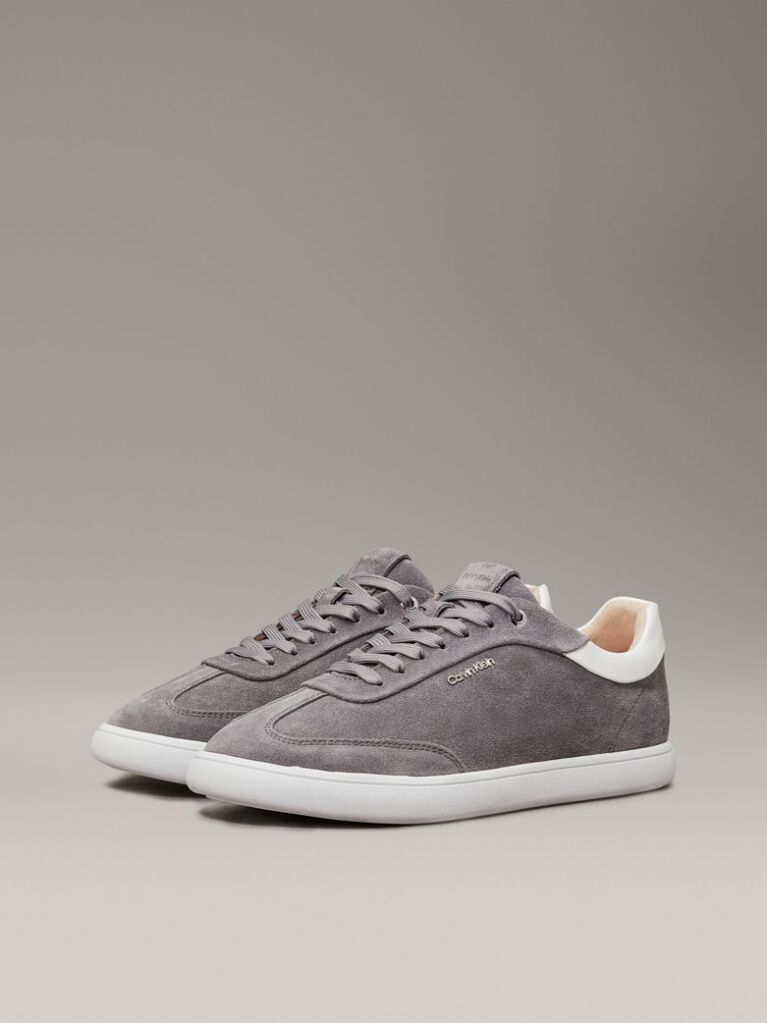 Grey Suede Low Profile Trainers  Women