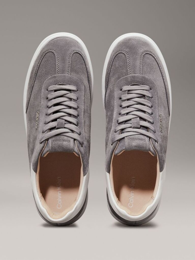 Grey Suede Low Profile Trainers  Women