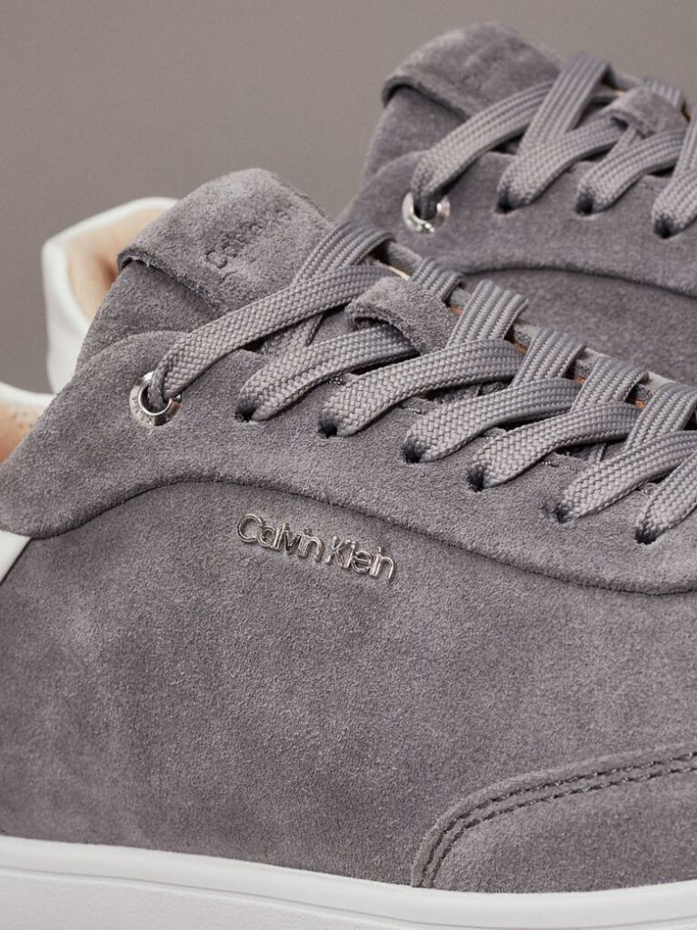 Grey Suede Low Profile Trainers  Women
