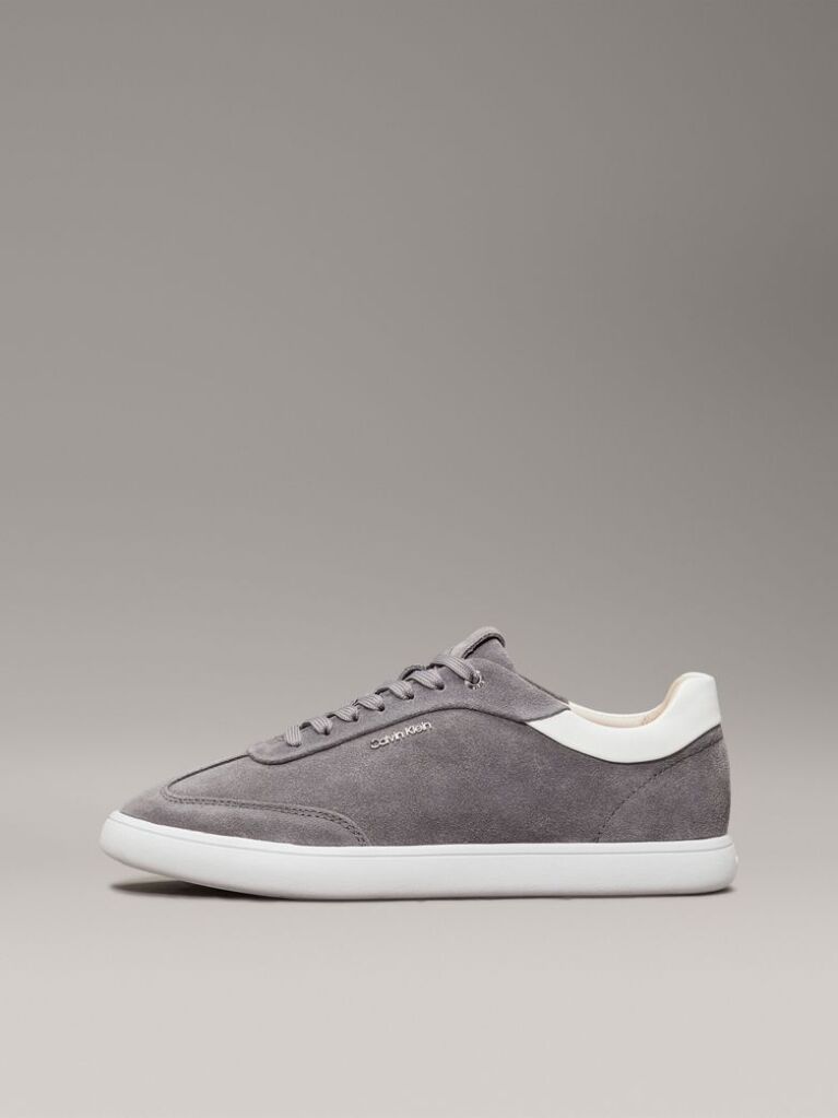 Grey Suede Low Profile Trainers  Women