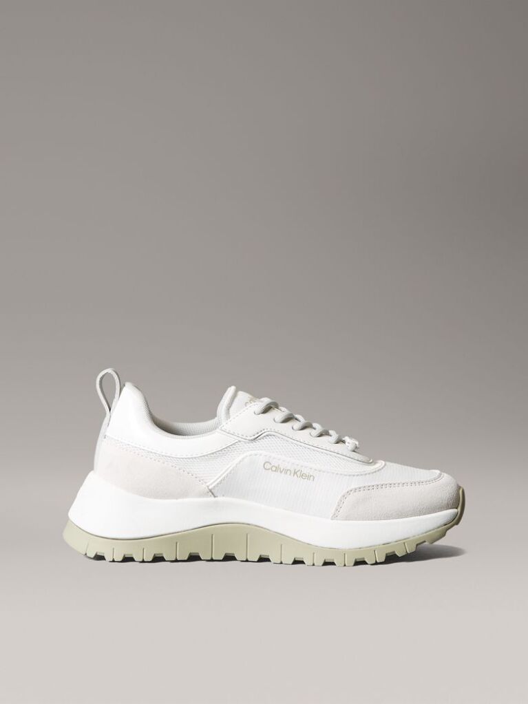 White Leather Runner Trainers  Women