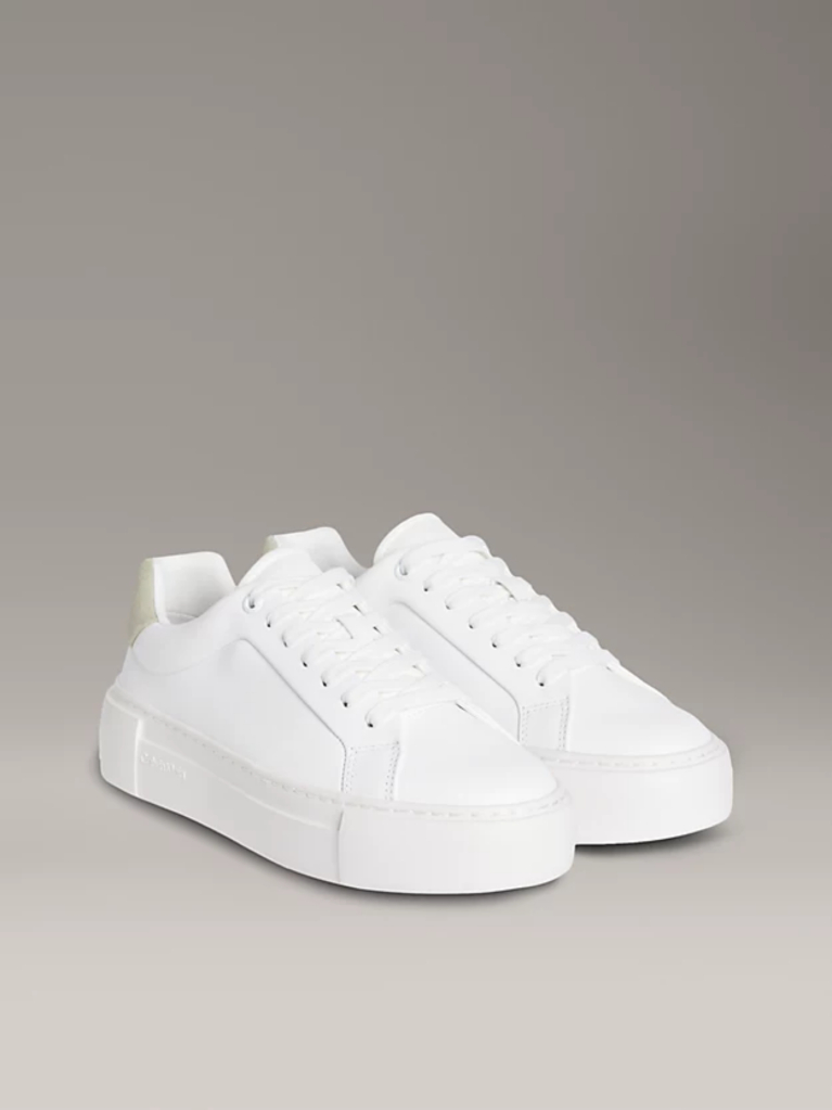White Leather Platform trainers  Women