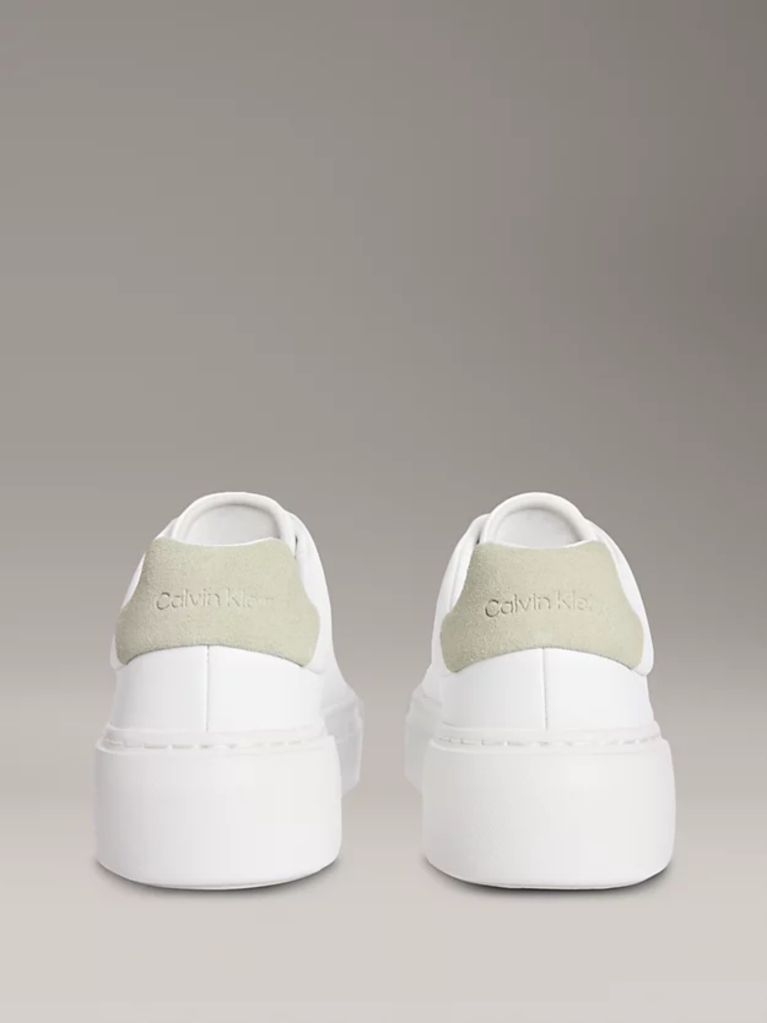 White Leather Platform trainers  Women