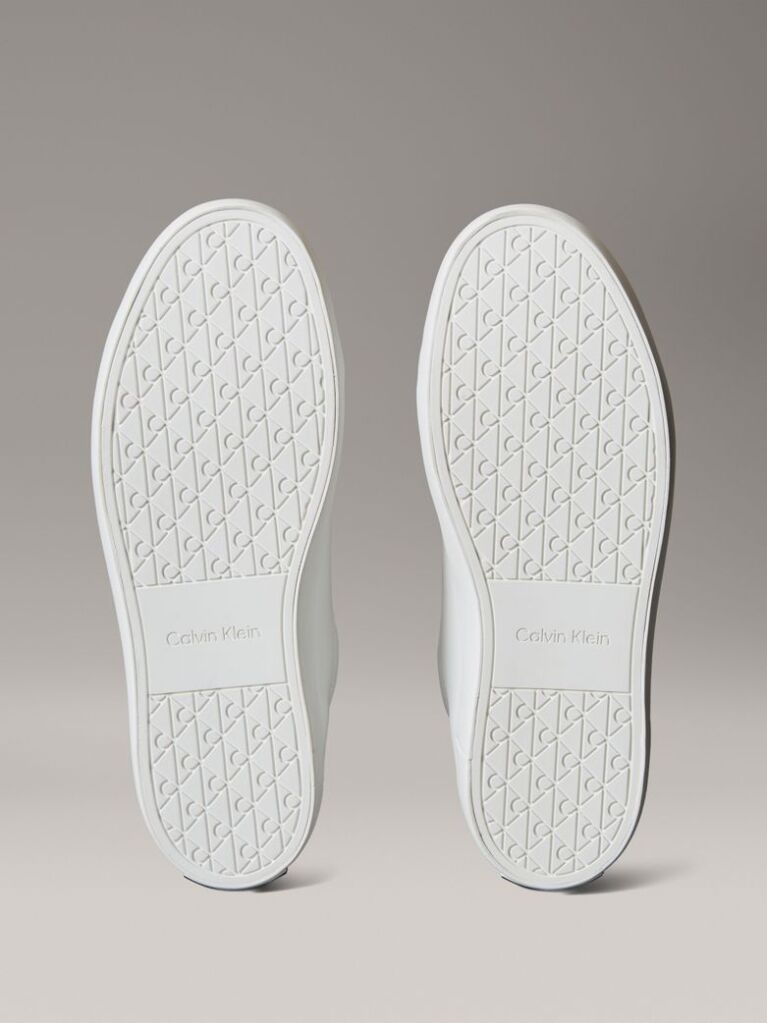 Λευκό Sneakers Από Απαλό Δέρμα Και Ανάγλυφο Λογότυπο  Γυναίκα