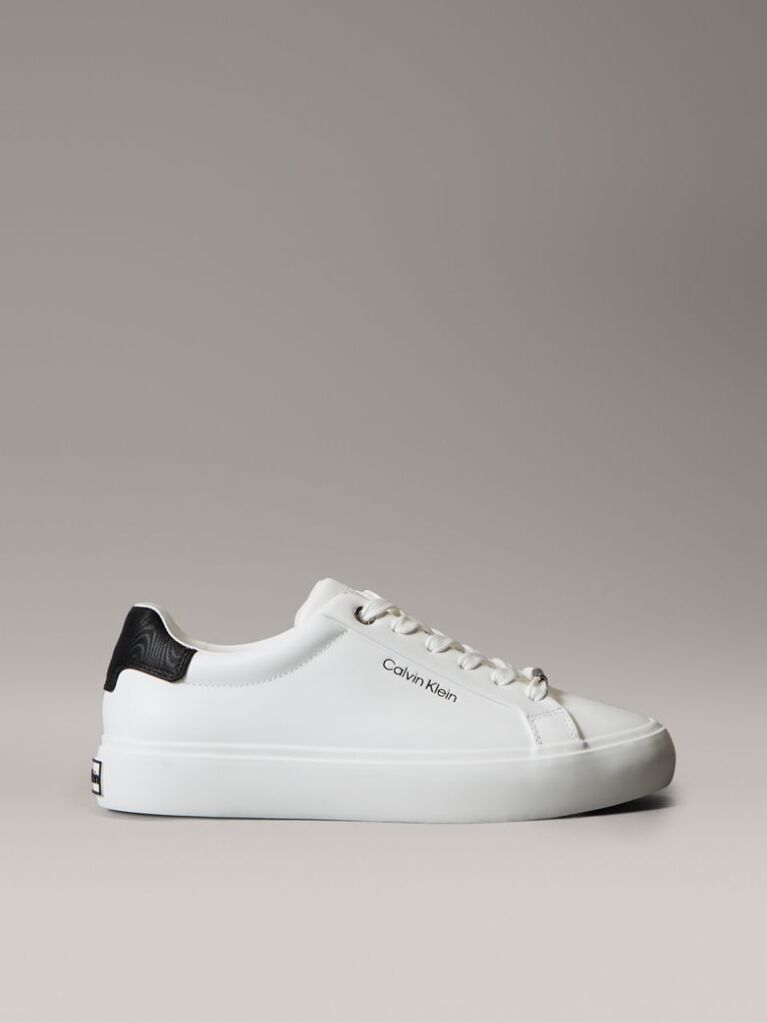 Λευκό Sneakers Από Απαλό Δέρμα Και Ανάγλυφο Λογότυπο  Γυναίκα