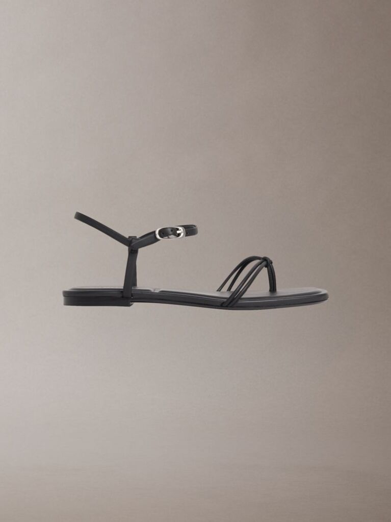 Black Amira - Square Toe Flat Sandals  Women