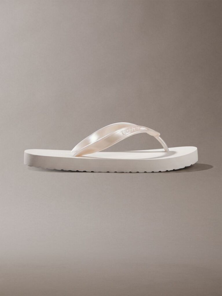 Silver Arwa - Metallic Pearlised Flip Flops  Women