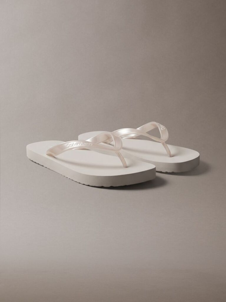 Silver Arwa - Metallic Pearlised Flip Flops  Women