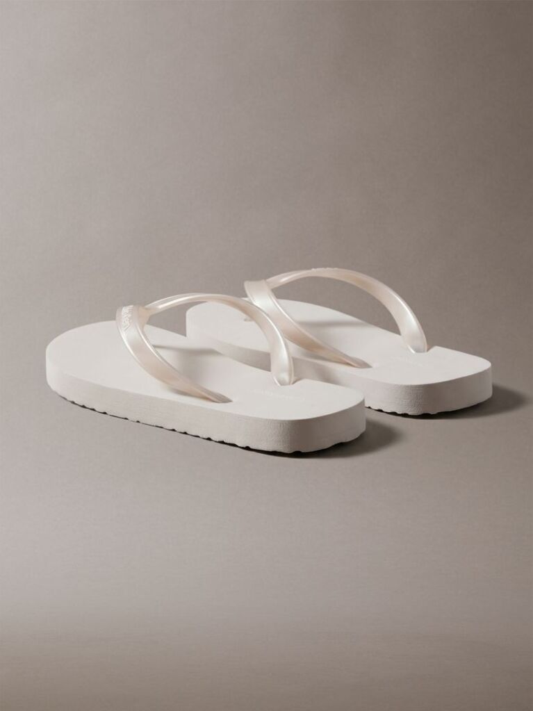 Silver Arwa - Metallic Pearlised Flip Flops  Women