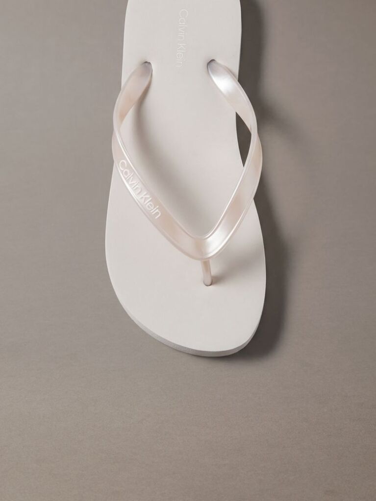 Silver Arwa - Metallic Pearlised Flip Flops  Women