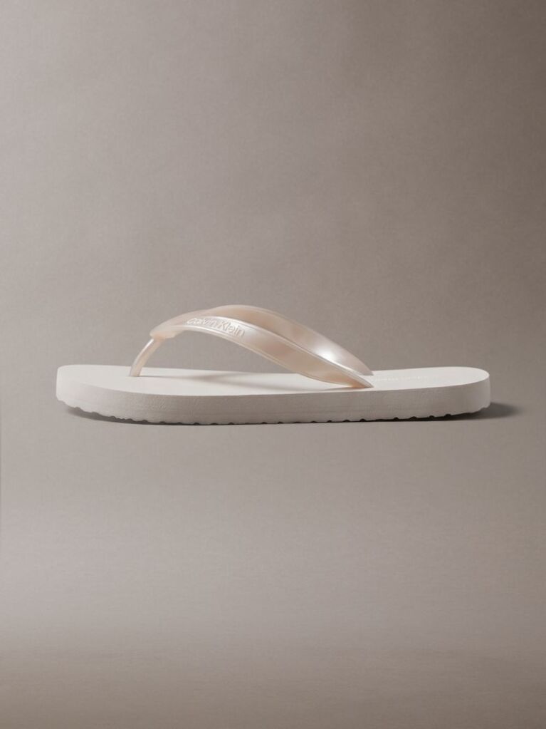 Silver Arwa - Metallic Pearlised Flip Flops  Women