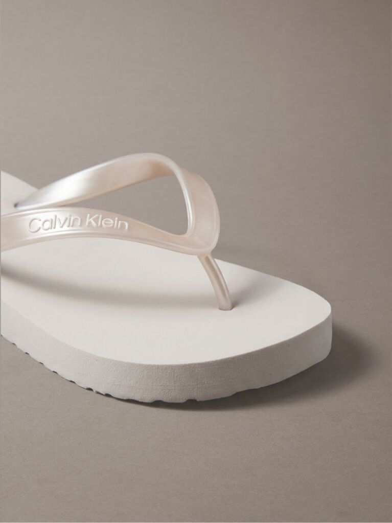 Silver Arwa - Metallic Pearlised Flip Flops  Women