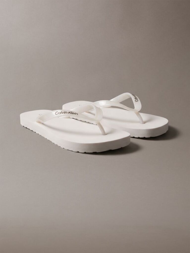 Λευκό Arwa - Μεταλλικά Περλέ Flip Flops  Γυναίκα