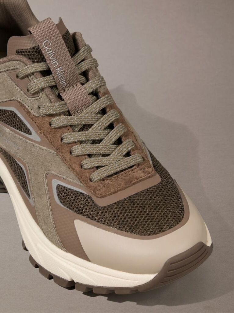 Brown Knit Mesh Runner Trainers  Women