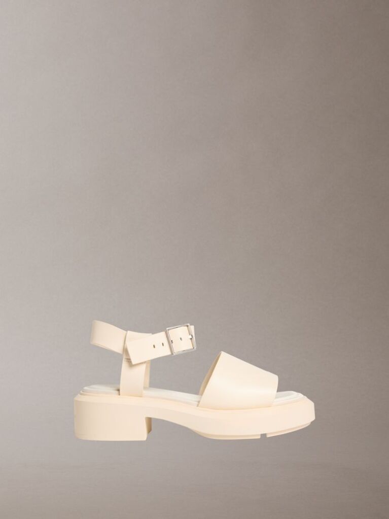 Beige Melanie -Leather Chunky Sandals  Women