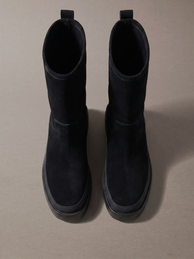 Black Suede Water Repellent Platform Boots  Women