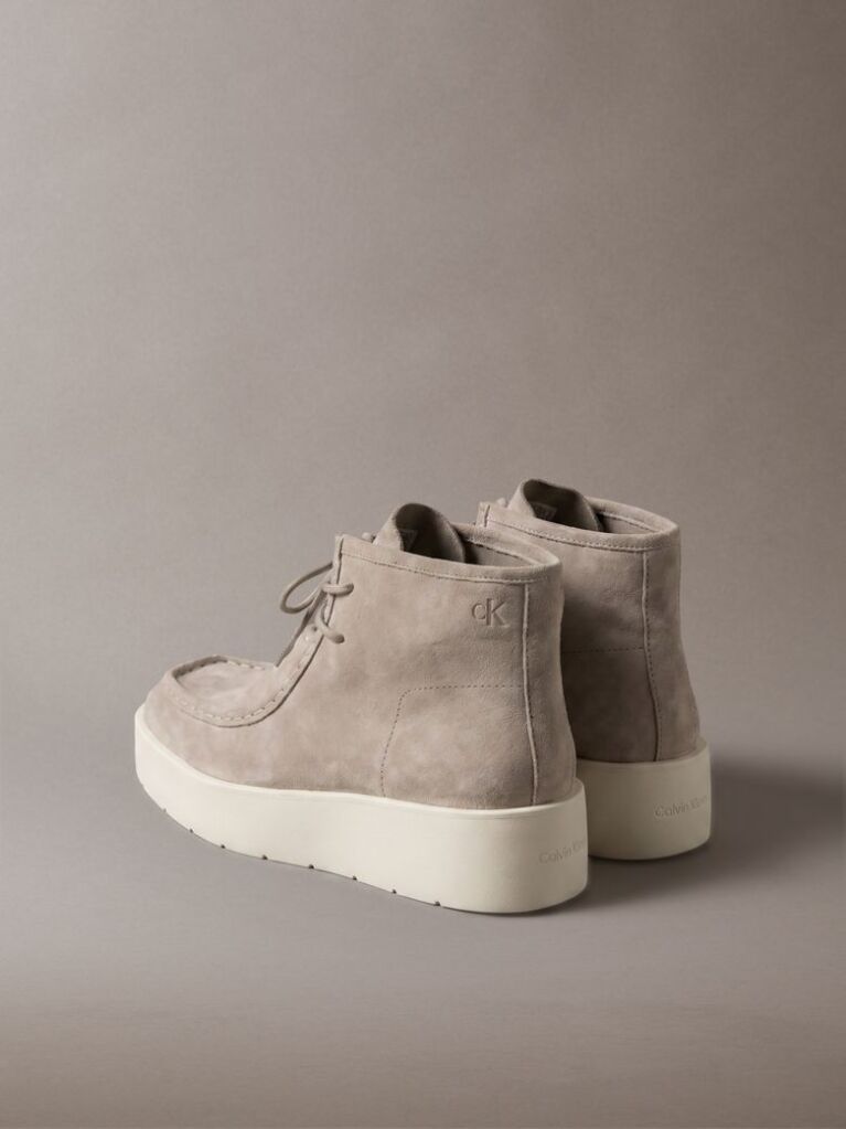 Beige Suede Platform Desert Boots  Women