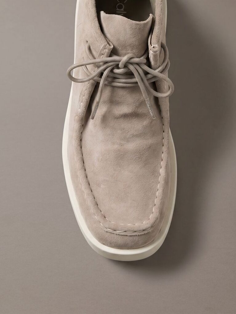 Beige Suede Platform Desert Boots  Women