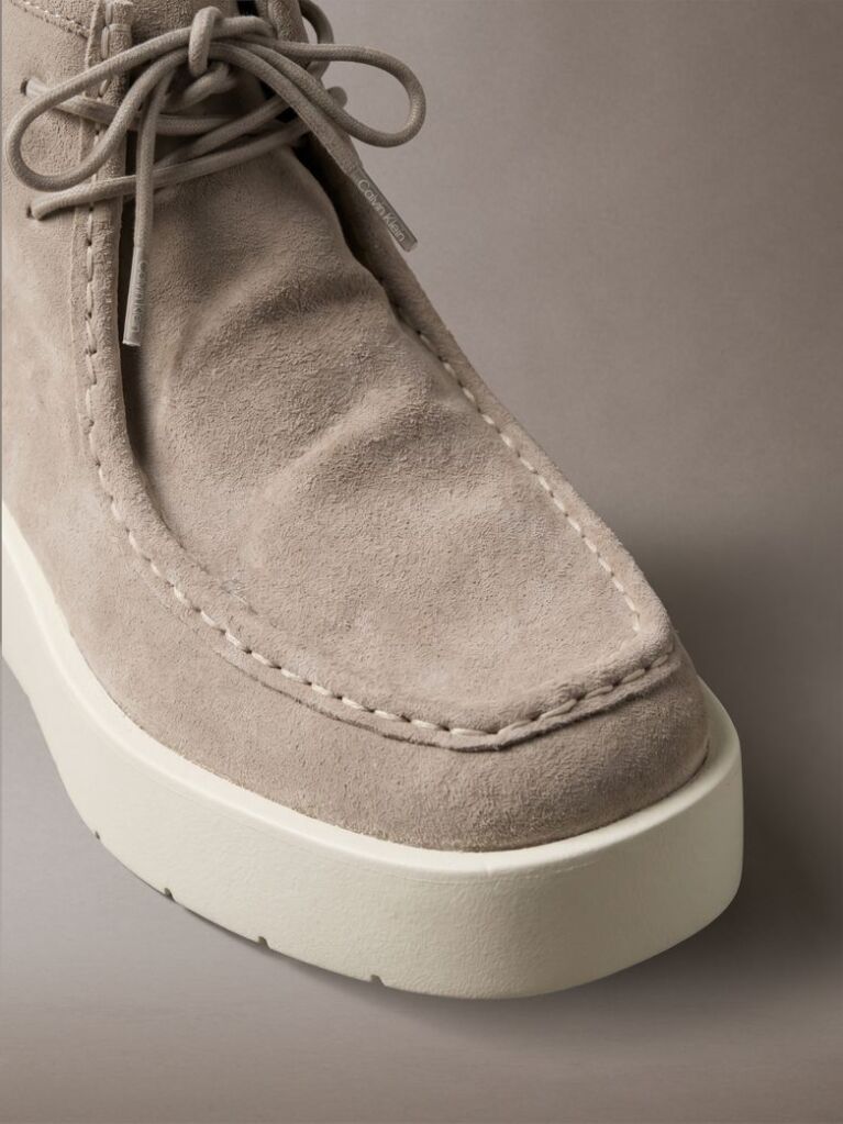 Beige Suede Platform Desert Boots  Women