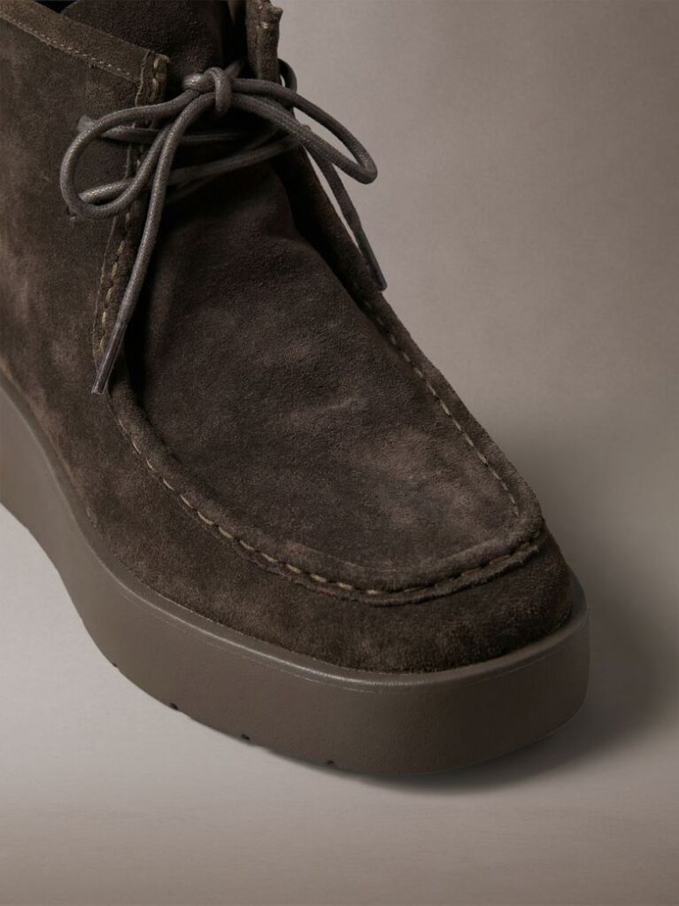 Brown Suede Platform Desert Boots  Women