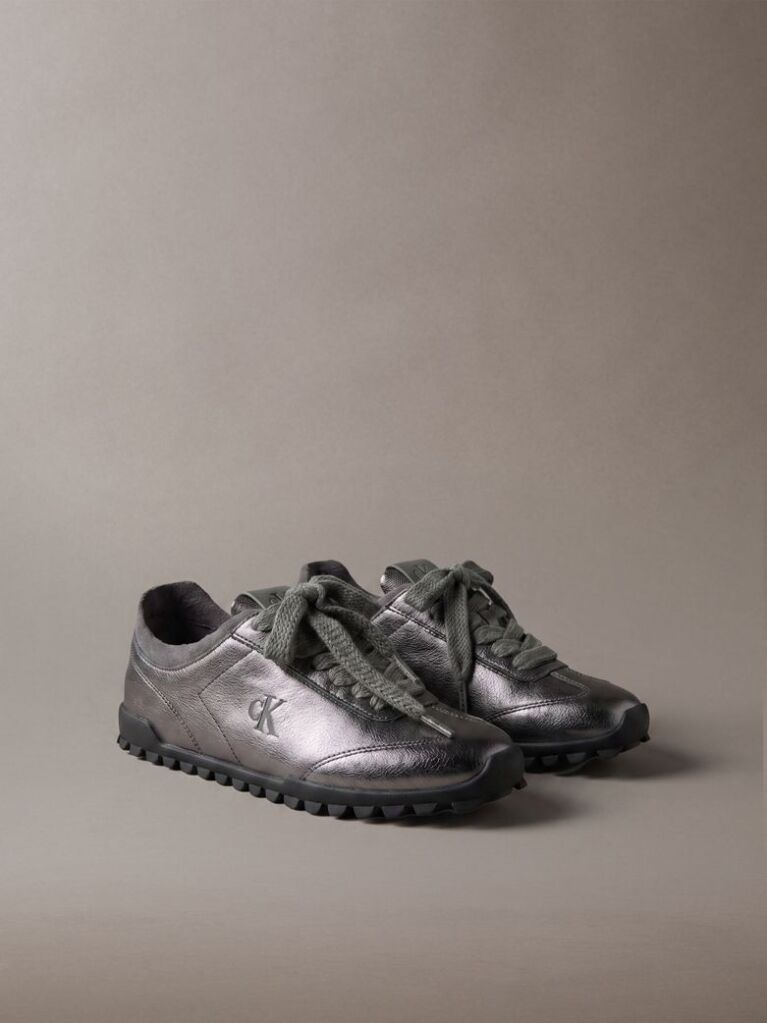 Γκρι Χαμηλά Sneakers Με Λάμψη  Γυναίκα