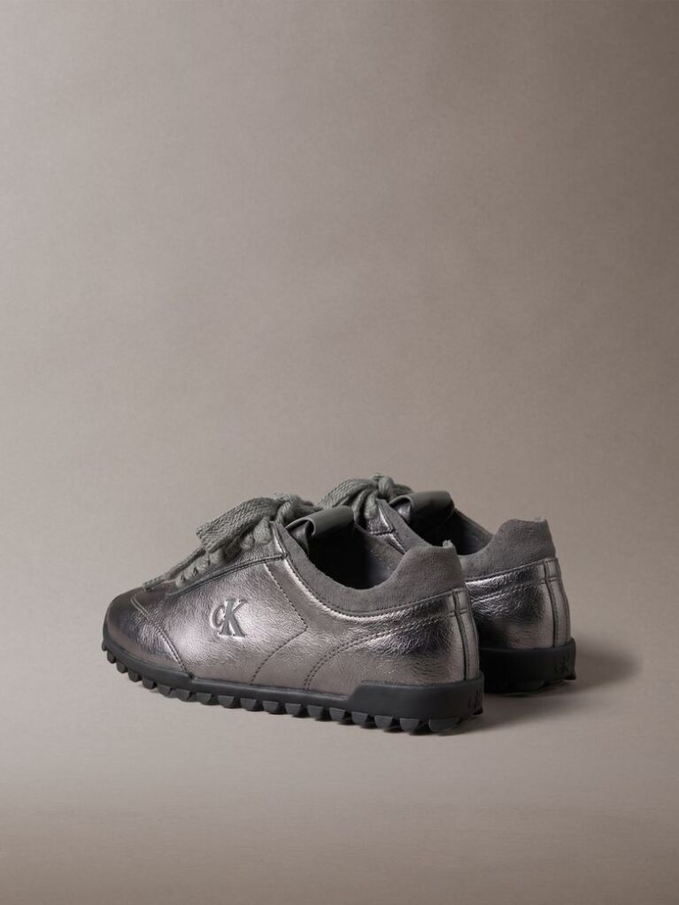 Γκρι Χαμηλά Sneakers Με Λάμψη  Γυναίκα