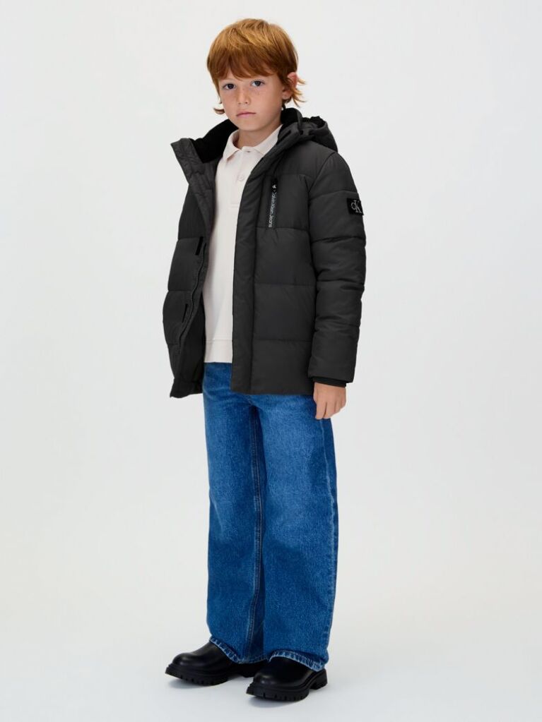 Black Recycled Polyester Puffer Jacket  Boys