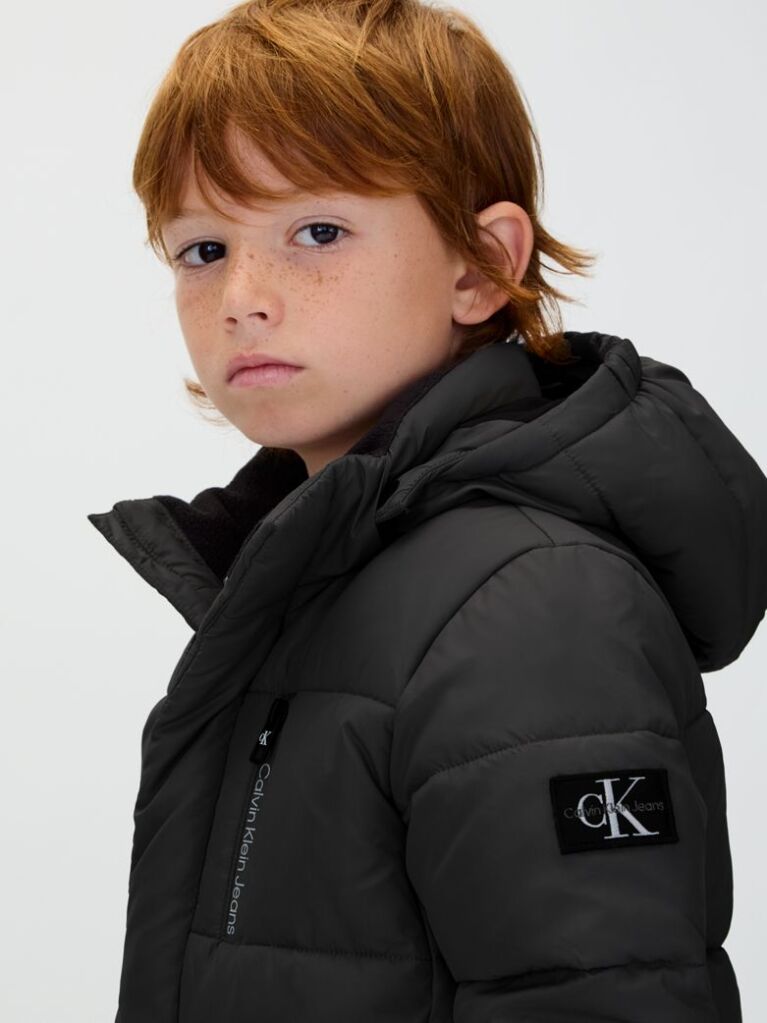 Black Recycled Polyester Puffer Jacket  Boys
