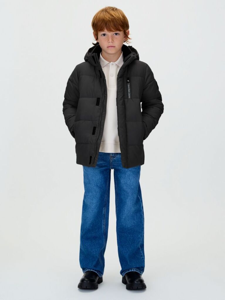 Black Recycled Polyester Puffer Jacket  Boys