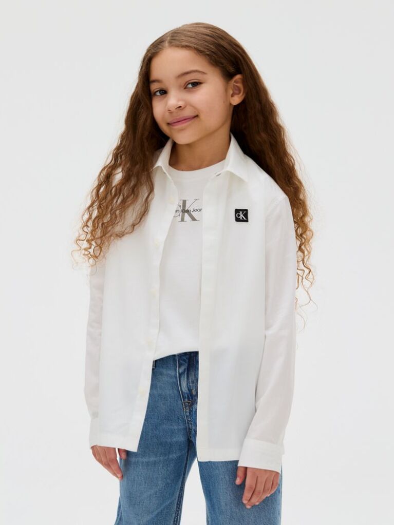 White Kids' Cotton Poplin Shirt  Boys