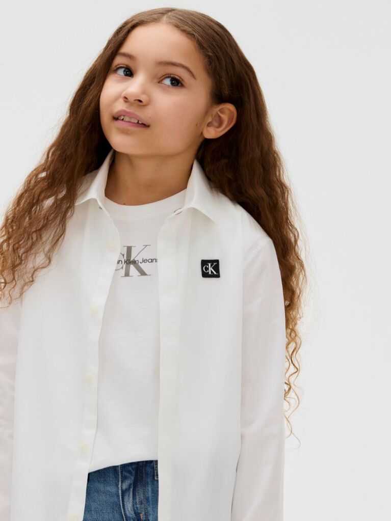 White Kids' Cotton Poplin Shirt  Boys