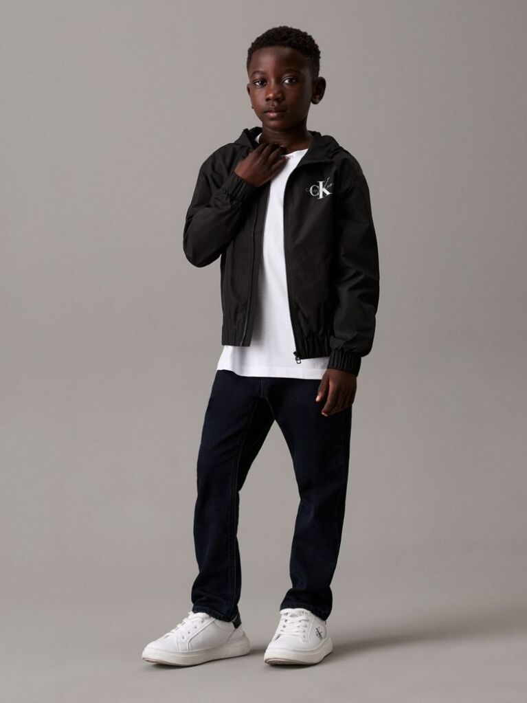 Black Hooded Windbreaker  Boys
