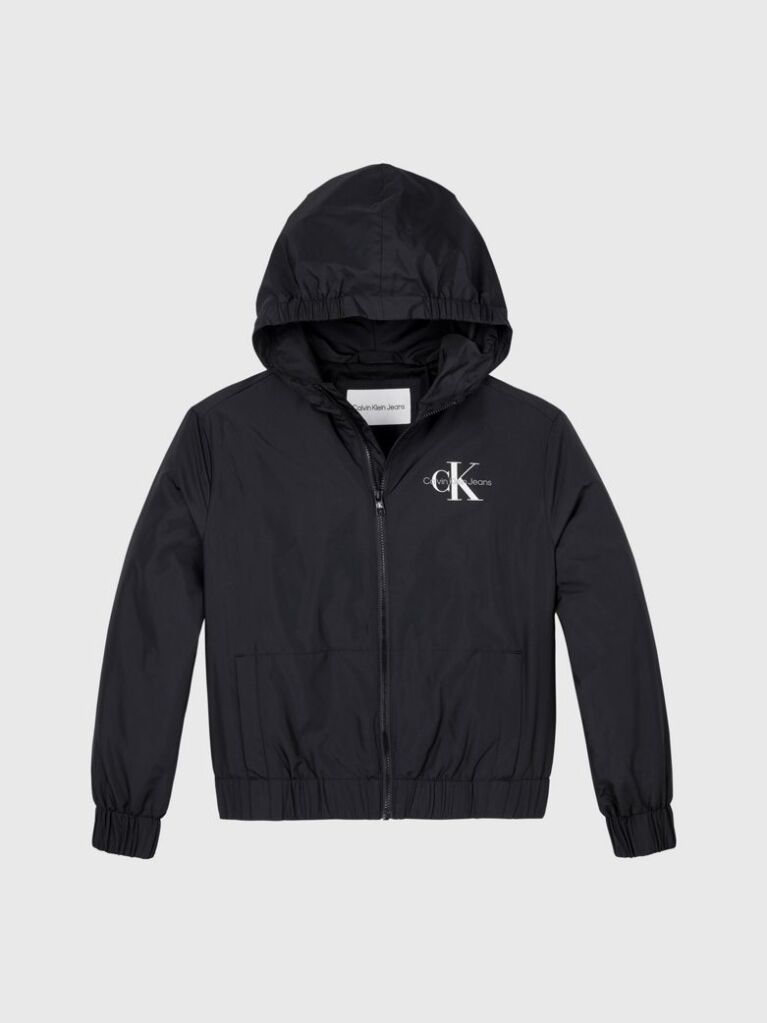 Black Hooded Windbreaker  Boys