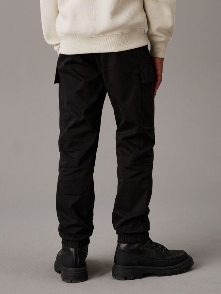 Black Woven Cargo Trousers  Boys