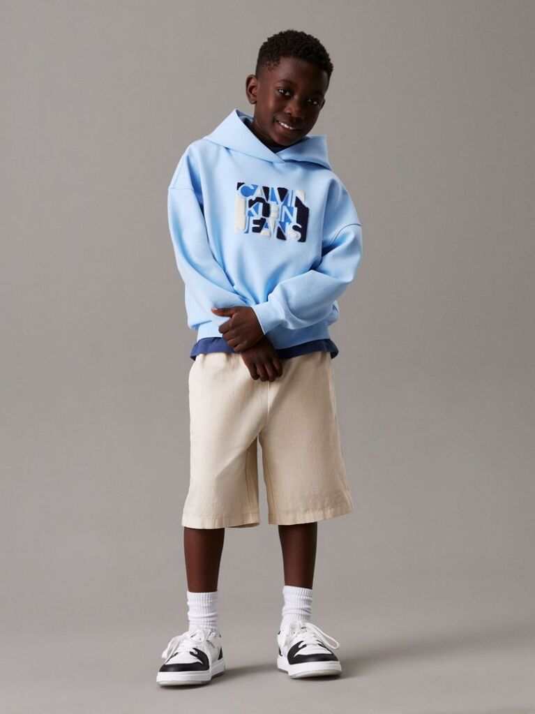 Beige Relaxed Linen Blend Shorts  Boys